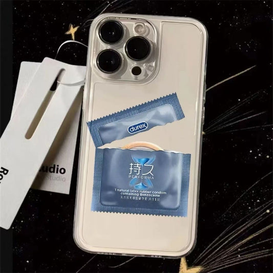 Condom Phone Case for iPhone 11 12 Pro Max 13 Pro 14 15 16 Pro Trendy Cover