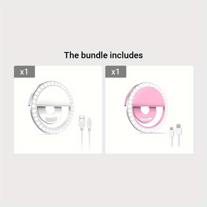 CLEANTRUST Rechargeable LED Ring Light | Selfie And Live Streaming Light, Portable Circular Flashlight, Dual Power Mode: Rechargeable Battery/Usb, Three-Level Adjustable White Light, Polymer Lithium Battery, Suitable for Smartphones, Cameras