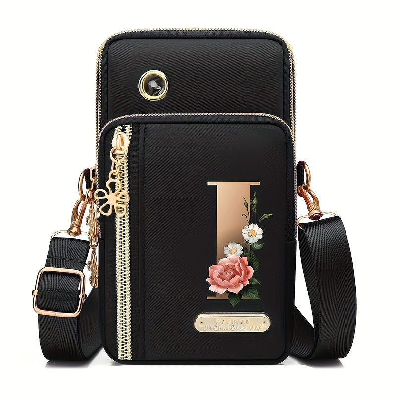 Flower Ben Letter Z Print Fashion Casual Shoulder Bag Crossbody Bag Coin Purse New Nylon Cloth New Mobile Phone Shoulder Bag Bag Women'S Bag
