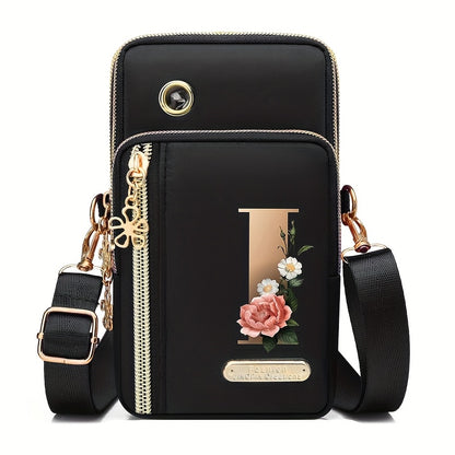 Flower Ben Letter Z Print Fashion Casual Shoulder Bag Crossbody Bag Coin Purse New Nylon Cloth New Mobile Phone Shoulder Bag Bag Women'S Bag