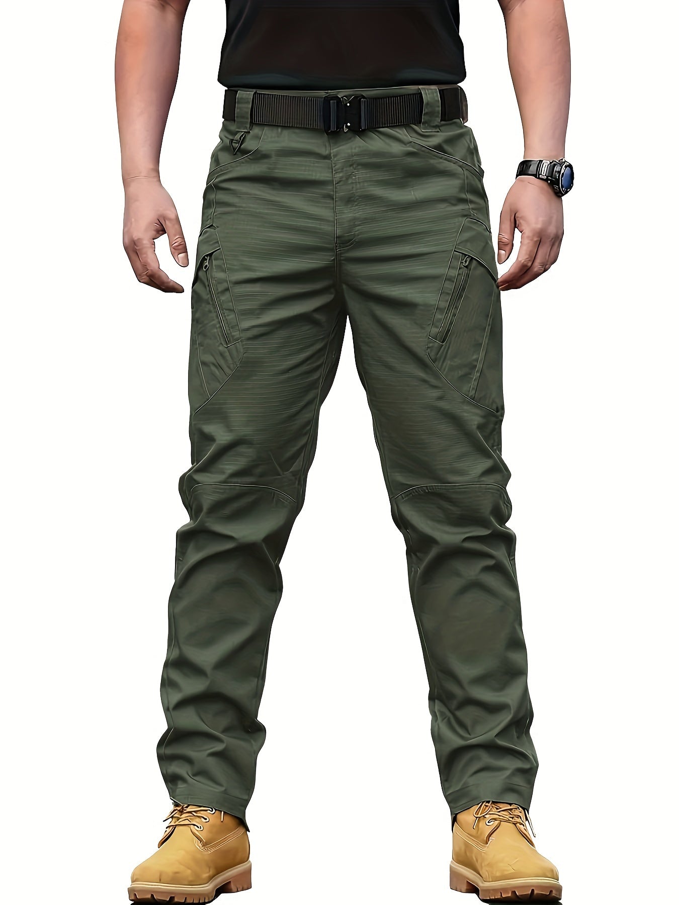 Men's Tactical Cargo Pants, Multi-Pocket, Wear-Resistant and Scratch-Proof, Suitable for Outdoor Construction Workers' Construction Wear, Hiking, Spring and Autumn Seasons