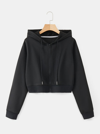 Women'S Casual Zip-Up Hoodie - Long Sleeves, Solid Color Design, Featuring Front Pockets, Made in a Regular Fit. A Stylish Choice for Autumn And Winter. Casual Wear | Hooded Sweatshirt | Zip Closure, Hoodie