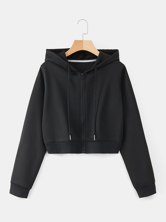 Women'S Casual Zip-Up Hoodie - Long Sleeves, Solid Color Design, Featuring Front Pockets, Made in a Regular Fit. A Stylish Choice for Autumn And Winter. Casual Wear | Hooded Sweatshirt | Zip Closure, Hoodie