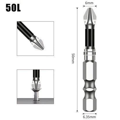 High Hardness Metal JGZUI S2 Strong Magnetic Precision Screwdriver Bits - Non-Slip Cross Torx, No Battery Required, Magnetic Tip for Electric Drills