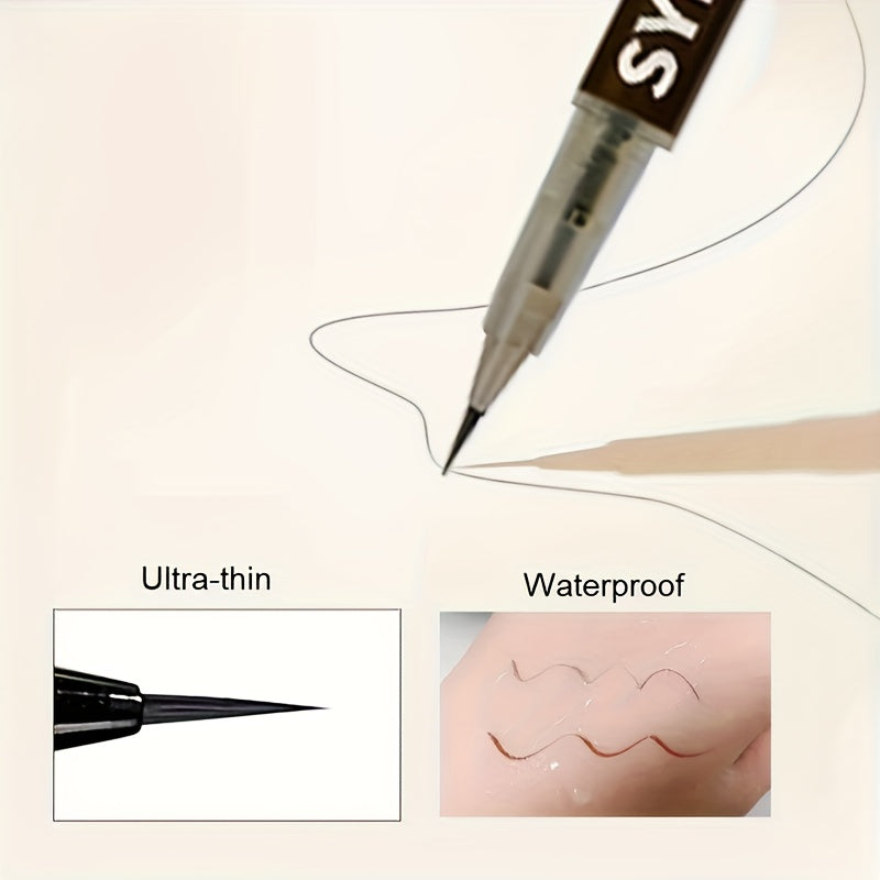 Advertising Targeting +0.008Mm Ultra-Fine Extra Slim Eyebrow Pen, Waterproof And Sweat-Proof Liquid Eyebrow Pencil for Long-Lasting Makeup, 2-In-1 Microblading Eyeliner