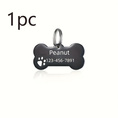 1pc, Custom Personalized Dog Tag, Stainless Steel Tag with Engraved Name and Phone Number, Durable Pet Anti-Loss ID Tag, Dog Name Tag