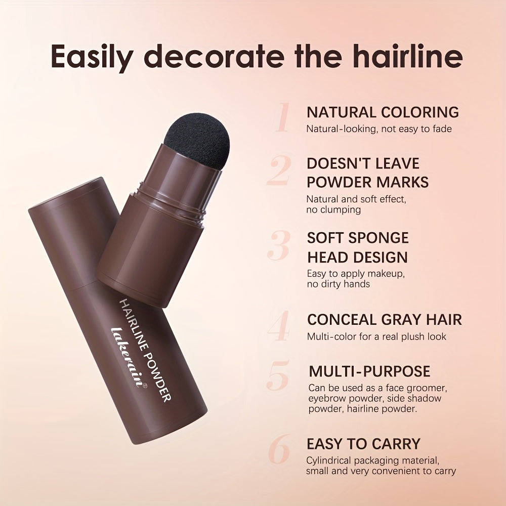 Lakerain Hairline Powder Stick, Hair Shadow Sponge Pen, Used to for cover Gray Roots, Enhance Hair, And Conceal Thinning Hair, with Strong for coverage That Perfectly Matches The Roots to Create a Flawless Hairline