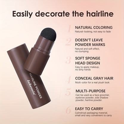 Lakerain Hairline Powder Stick, Hair Shadow Sponge Pen, Used to for cover Gray Roots, Enhance Hair, And Conceal Thinning Hair, with Strong for coverage That Perfectly Matches The Roots to Create a Flawless Hairline