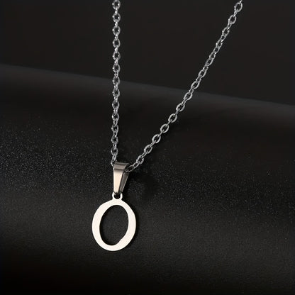 Stainless Steel Minimalist 26 Letter Pendant Necklace Unisex Gift