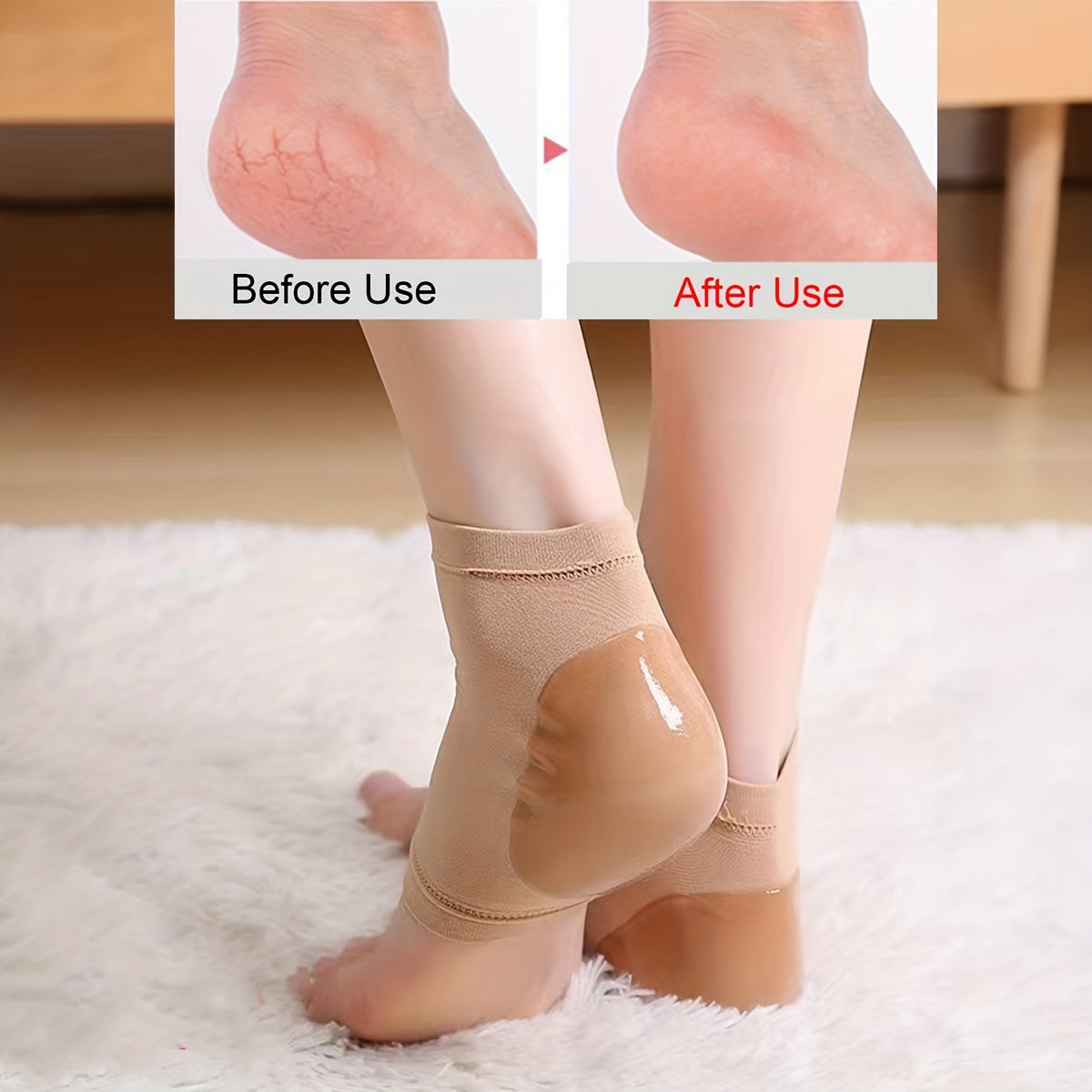 1-Pair Heel Gel Shield - -Free Cracked Heel, Hydrating Foot Care with Gel-Filled Heel for, for &, Daily Use