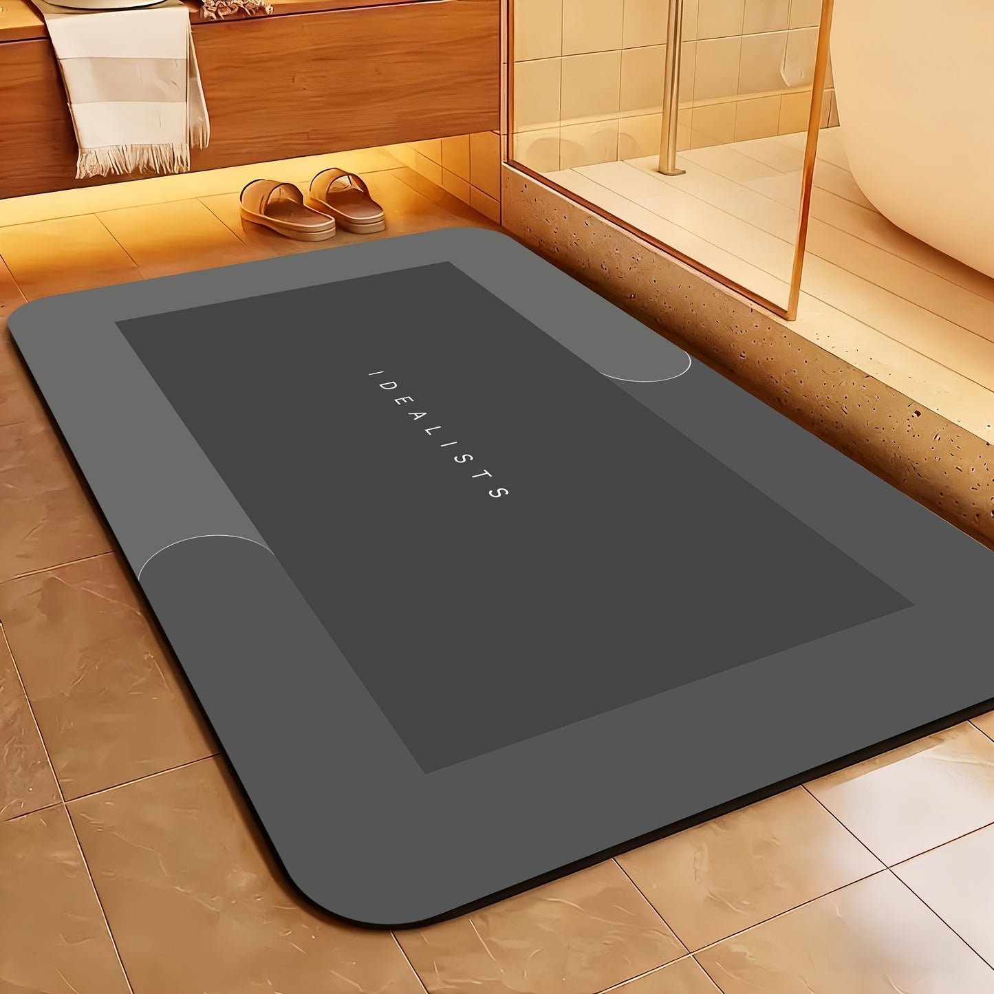 [Ultra-Absorbent | Quick-Dry] IMVE Diatomite Bath Mat - Ultra-Absorbent Quick-Dry Soft | Non-Slip Hypoallergenic Compact Portable for Shower Bathtub Door