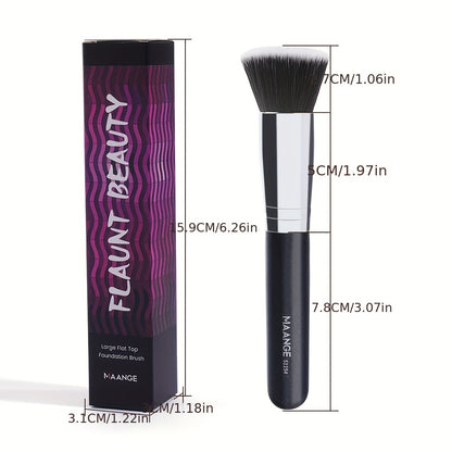 [Soft Nylon Foundation Brush] MAANGE Soft Nylon Foundation Brush | Single-Branch Flat Base, Large Head for Full Coverage & Fast Application - Professional & Everyday Makeup