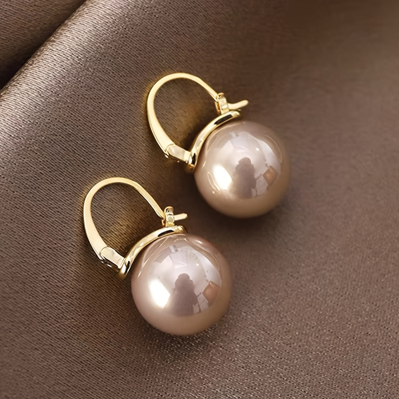 Pretty Imitation Pearl Pendant Hoop Earrings Zinc Alloy Jewelry Vintage Elegant Style For Women Daily Casual