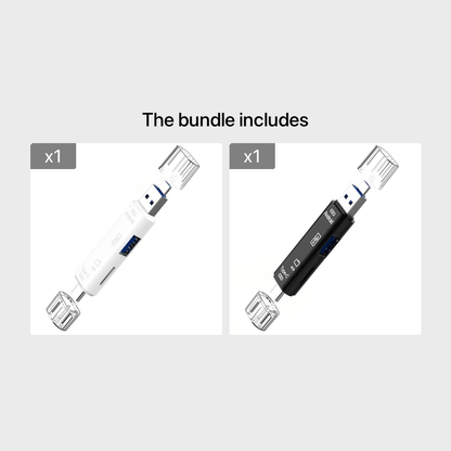 5-In-1 Multifunctional USB 2.0 Type C/Usb/Micro USB/TF/SD Memory Card Reader OTG Adapter for Mobile Devices.