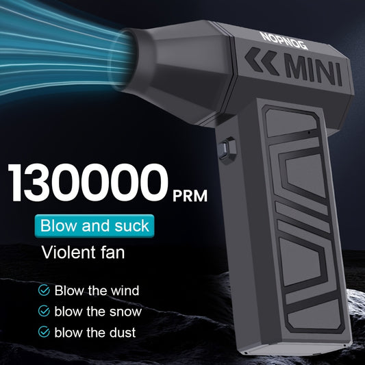 Cordless Turbo Blower for Snow And Leaves, Featuring 4 Adjustable Gears, a Jet Fan with 130, 000 RPM, Type-C Charging, And Designed for Car Additions to Clean Snow