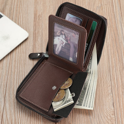 New Men's Wallet/Fashion Multi-functional/Spliced Zipper Coin Purse/Versatile Large Capacity Card Holder/for Young Students