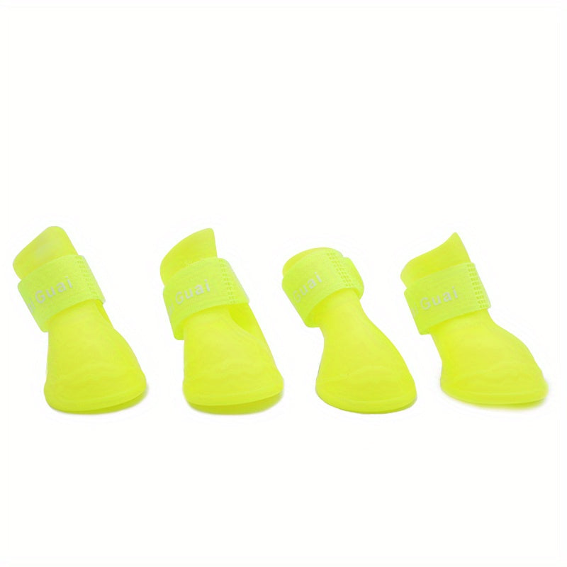 Pet silicone rain boots non-slip waterproof wear-resistant soft bottom can not drop dog shoes small dogs and cats Teddy rain boots