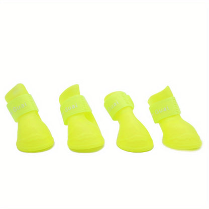 Pet silicone rain boots non-slip waterproof wear-resistant soft bottom can not drop dog shoes small dogs and cats Teddy rain boots