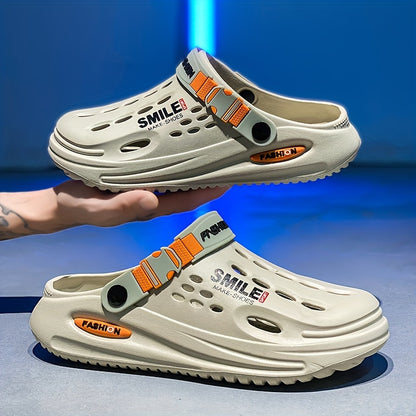 Men'S Wooden Clogs, Slip-On Open-Toe Sandals, Soft-Soled Walking Shoes, Outdoor Garden Shoes, Beach Sandals