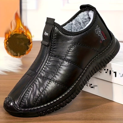 Winter Old Beijing Cloth Shoes for Men, Warm -Lined Walking Shoes for Middle-Aged and Elderly Fathers, Non-Slip Thickened Walking Shoes, Elderly Boots