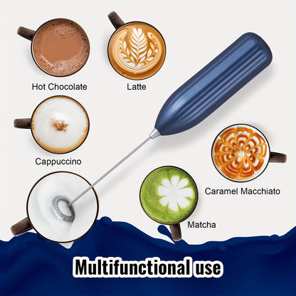 Lalayuan Strong Electric Milk Frother, Milk Foam Maker, Requires Batteries (Not Included) Stainless Steel Beverage Mixer, Portable Electric Whisk for Coffee, Latte, Cappuccino, Chocolate, Matcha Foam Creator, Mini Coffee Blender, Handheld Mixer