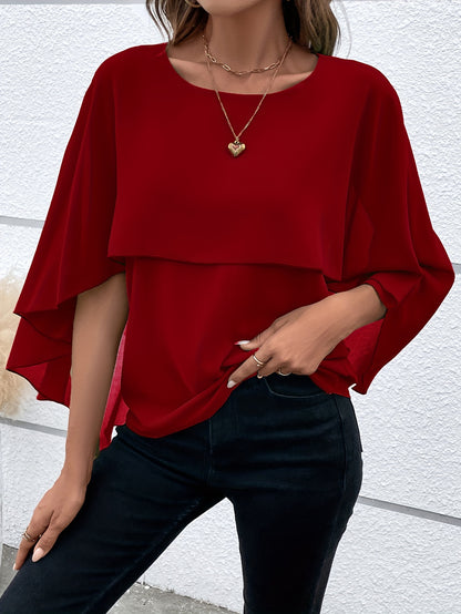 Solid Color Asymmetrical Top