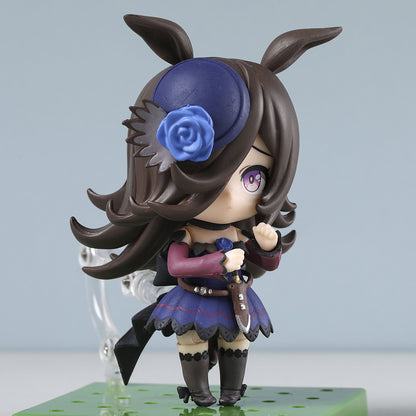 Anime Kawaii Collectible Action Figure Toy with Movable Replaceable Parts - 11cm/4.33inch PVC Cute Chibi-Style Doll, Interchangeable Accessories & Expressions, Vibrant Mixed Colors for Display & Play
