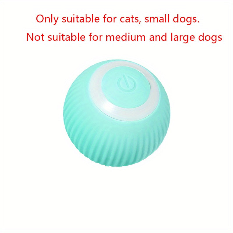 MIAOQUANJI Automatic Rolling Ball Toy for Cats - USB Rechargeable Interactive Play Ball with Motion-Activated Glow-in-the-Dark Feature, Durable Silicone, Safe for All Breeds & Sizes, Blue, Cat Ball Toy
