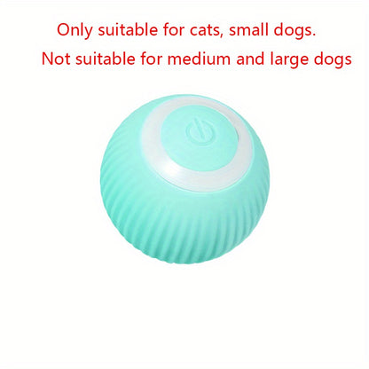 MIAOQUANJI Automatic Rolling Ball Toy for Cats - USB Rechargeable Interactive Play Ball with Motion-Activated Glow-in-the-Dark Feature, Durable Silicone, Safe for All Breeds & Sizes, Blue, Cat Ball Toy