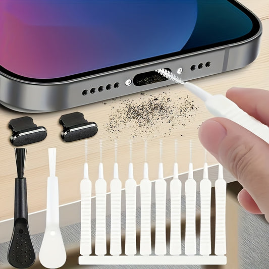 Multi-purpose Ultra-thin Dusting and Cleaning Tool Kit, Suitable for Charger Ports, Speakers, Phones, and Showerheads - a Safe Lint/debris Removal Brush Set for Electronics and Household Items. Suitable for All Four Seasons