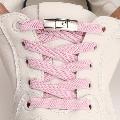 [Polyester Sneaker Accessories] 1 Pair White Polyester Women's Sneaker Accessories No Laces with Buckles