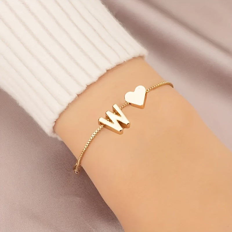 Letter Heart Bracelet