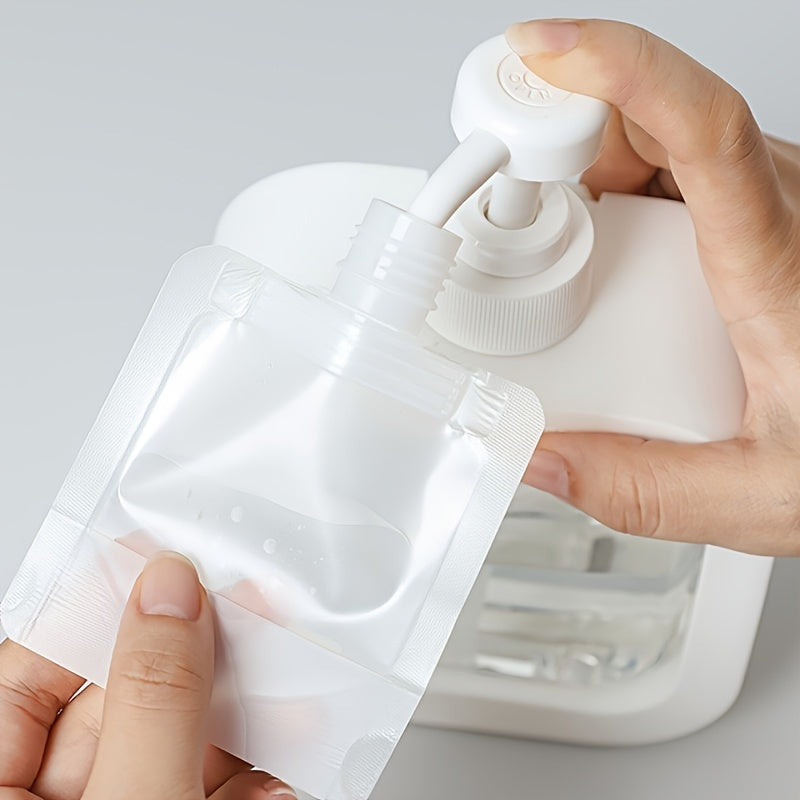 Set of 5 Travel Refillable Flat Pouches 30Ml, 50Ml, And 100Ml Sizes for Shampoo, Liquid Lotion, And Cosmetic Dispensers