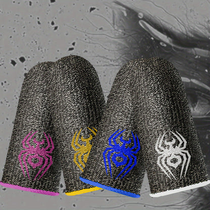 2pcs/8pcs Spider Gaming Finger Sleeves - Anti-Static Silvery Fiber, Sweat-Resistant & Touch-Friendly for PUBG, LOL | Non-Slip & Reusable, Spider, Gaming Finger Tips, Static Electricity Resistant, Anti-sweat