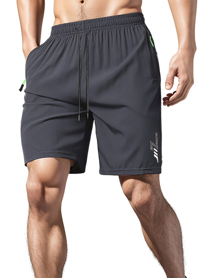 Men's Running Shorts Summer New Men's Korean Loose and Thin Ice Silky Quick Dried Large Size Casual Sports Fitness Split Shorts