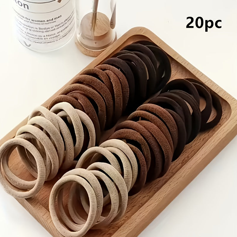 20/40 Solid Color Elastic Hair Bands, Highly Elastic, Stylish And Easy, Suitable for Ponytail Styling, Perfect for Women'S Daily And Casual Use, an Ideal Holiday Gift