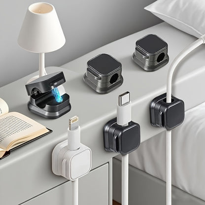 [8 Cable Organizer Clips] A Set of 8 Cable Organizer Clips, No Drilling Required, Cable Holder Storage Sockets, Self-adhesive Network Cable Clips, Wiring Clips, No-nail Cable Management