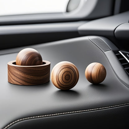 Set of 2 Natural Wooden Round Diffusers - Adorable Mini Holders for Essential Oils, Provides a Gradual And Extended Release of Fragrance, Perfect for Decorating And Scenting Bedrooms, Living Rooms, Bathrooms, And Cars, Wooden Aromatherapy Diffuser