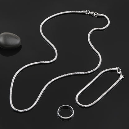 3pcs Stylish Versatile Dark Series Stainless Steel Cross Jewelry Set