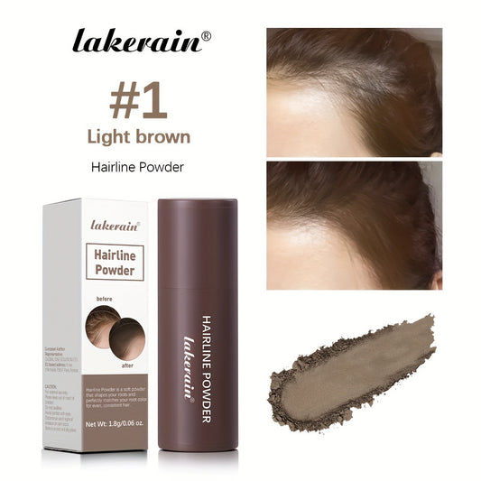 Lakerain Hairline Powder Stick - Instant Uniform Hairline & Gray Root Coverage, Waterproof, Long-Lasting, Natural Finish Sponge Pen for All Skin Tones