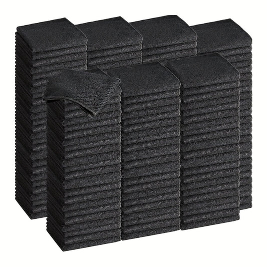 [Microfiber Cleaning Cloths] Super Soft Microfiber Cleaning Cloths - Lightweight, Square, Black, Perfect for Car Detailing And Household Use in The Kitchen, Bathroom, Bedroom, And Living Room