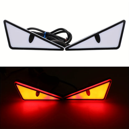 2-Piece LED Eagle Eye Lights, Triangular Devil Eyes, Fun Atmosphere Lights, High-Brightness Safety Driving Auxiliary Lights, 12V Devil Eye Neon Lights, Suitable for Cars and Motorcycles, High-Brightness Neon Lights