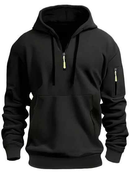 Men's Fashion Hoodie, European and American Style, Autumn-Winter, Outdoor Zipper Casual Sweatshirt