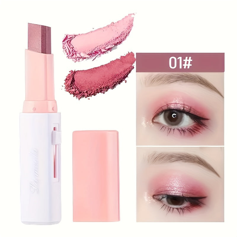 Dual-Color Eyeshadow Stick/Waterproof, Sweat-Proof, Smudge-Proof/Long-Lasting, Fading-Resistant/Essential Makeup for Going Out/Perfect Gift/Contains Plant Squalane