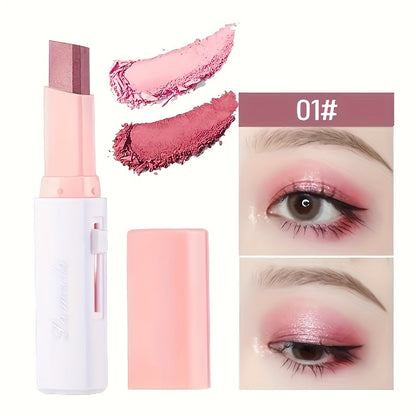 Dual-Color Eyeshadow Stick/Waterproof, Sweat-Proof, Smudge-Proof/Long-Lasting, Fading-Resistant/Essential Makeup for Going Out/Perfect Gift/Contains Plant Squalane