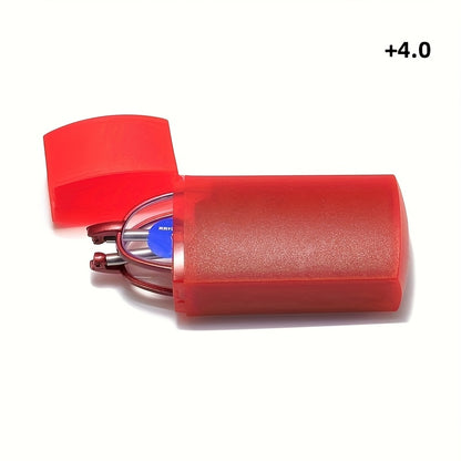 Elegant Reading Glasses, Unisex, Foldable Antenna Frame, Compact Lighter Case Design, Christmas Gifts