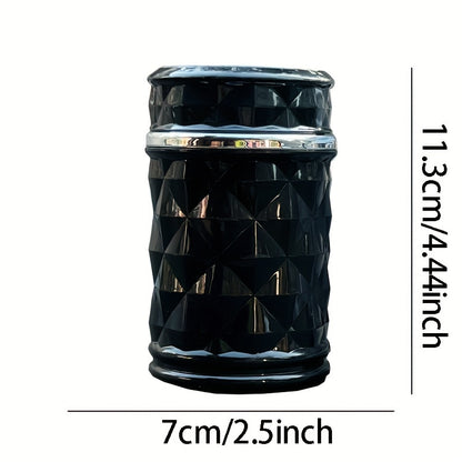 Car Ashtray with LED Light Portable Universal Alloy Ashtray Car Ashtray Sealed Ashtray