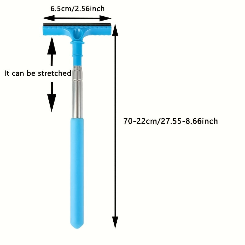 1pc Portable Water Scraper for Rearview Mirror with Sponge Cleaner and Extendable Window Cleaning Brush