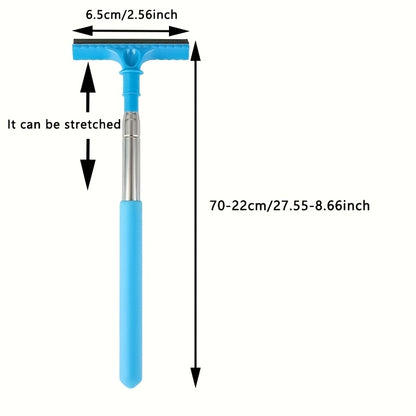 1pc Portable Water Scraper for Rearview Mirror with Sponge Cleaner and Extendable Window Cleaning Brush