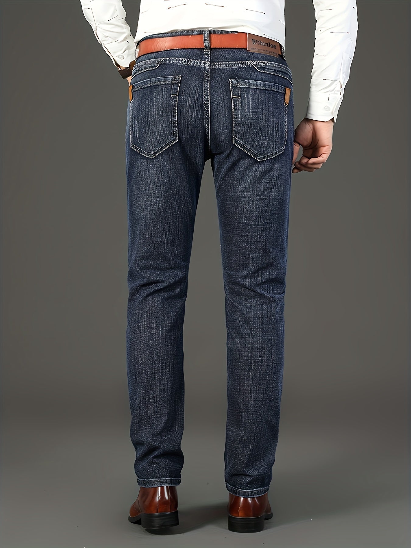 [Classic Jeans] Comfortable Classic Men's Solid Color Jeans | Regular Fit Straight Leg Pants for Casual & Business Wear, All-Season Versatile Trousers, Business Casual Attire